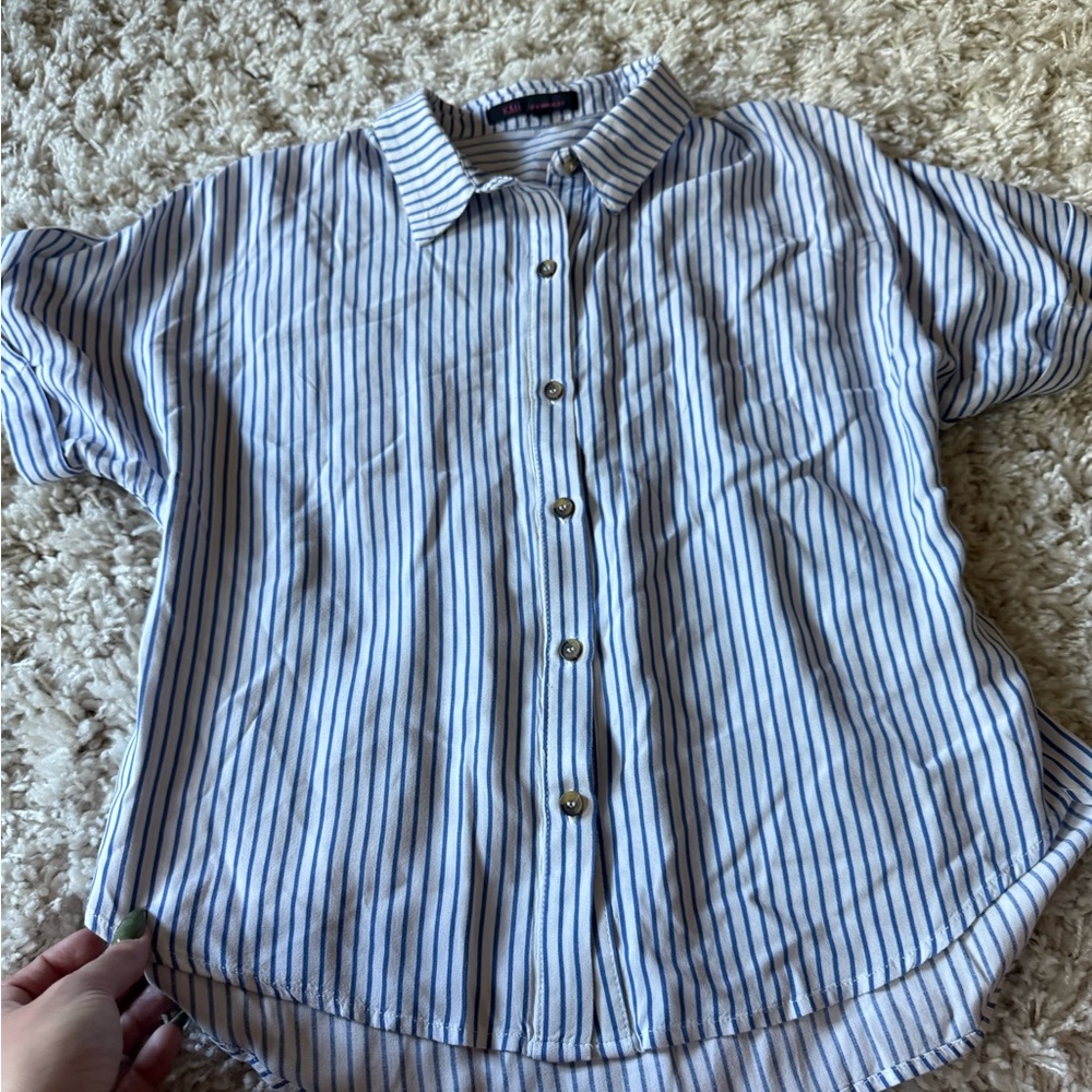 Kaii Women's Blue and White Striped Blouse - Picture 4 of 7